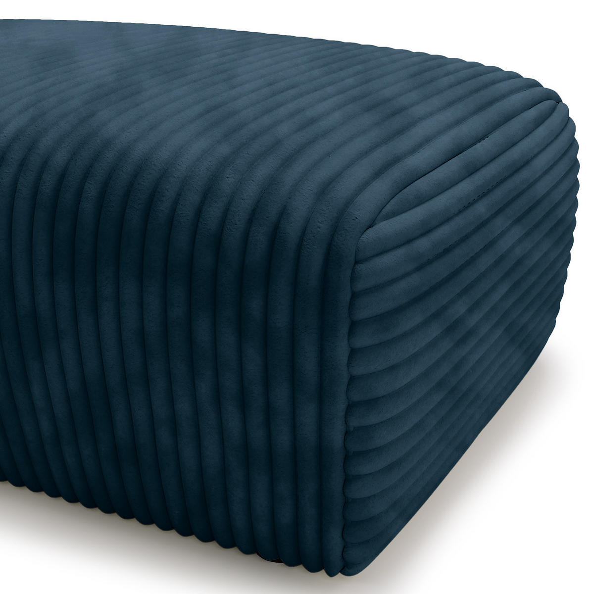 POLSTERHOCKER - Cord - Blau/Schwarz, Kunststoff/Textil (110/40/72cm) - home24