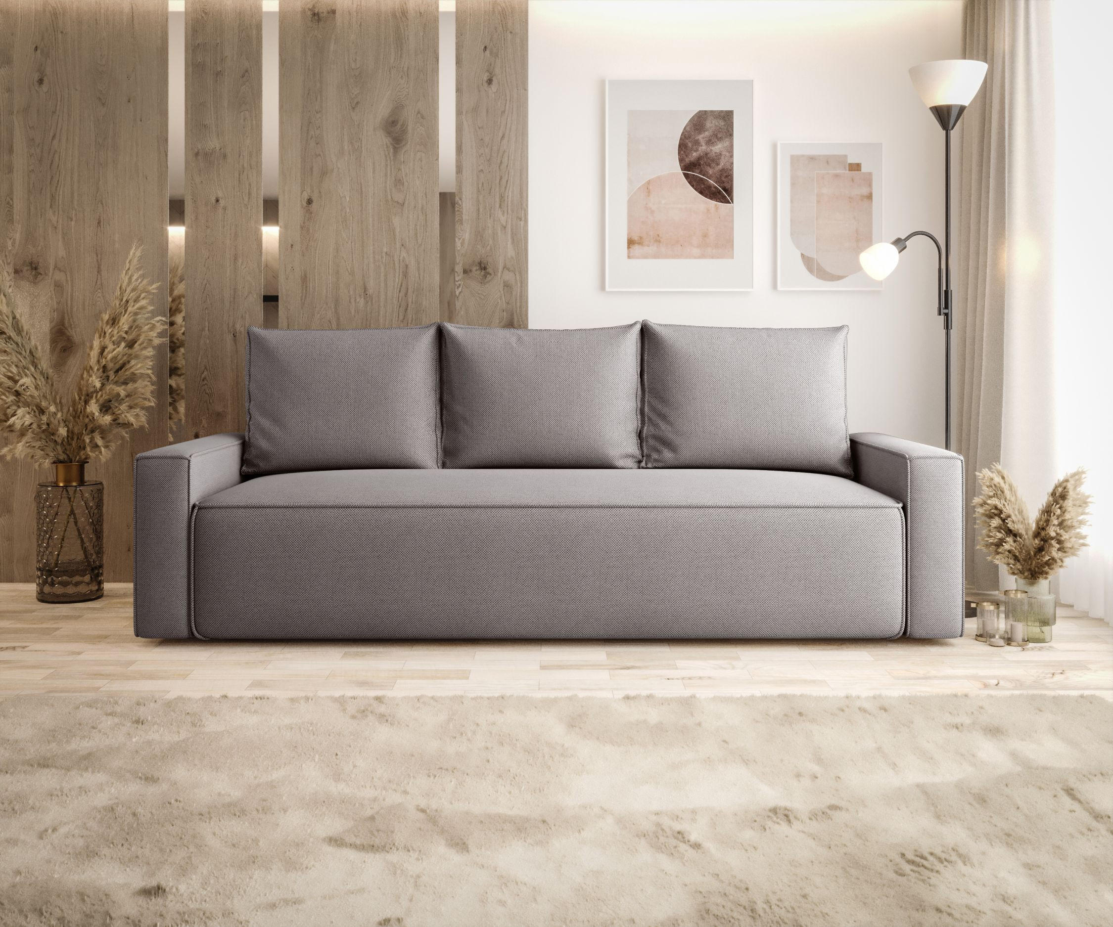 SOFA mit Schlaffunktion SAVIO Curio 83 - Grau, Textil (232/90/90cm) - Bedante
