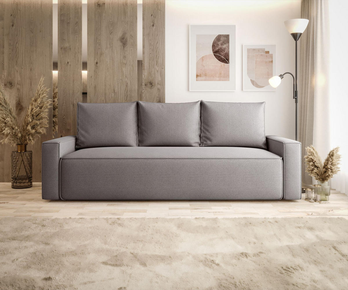 SOFA mit Schlaffunktion SAVIO Curio 83 - Grau, Textil (232/90/90cm) - Bedante