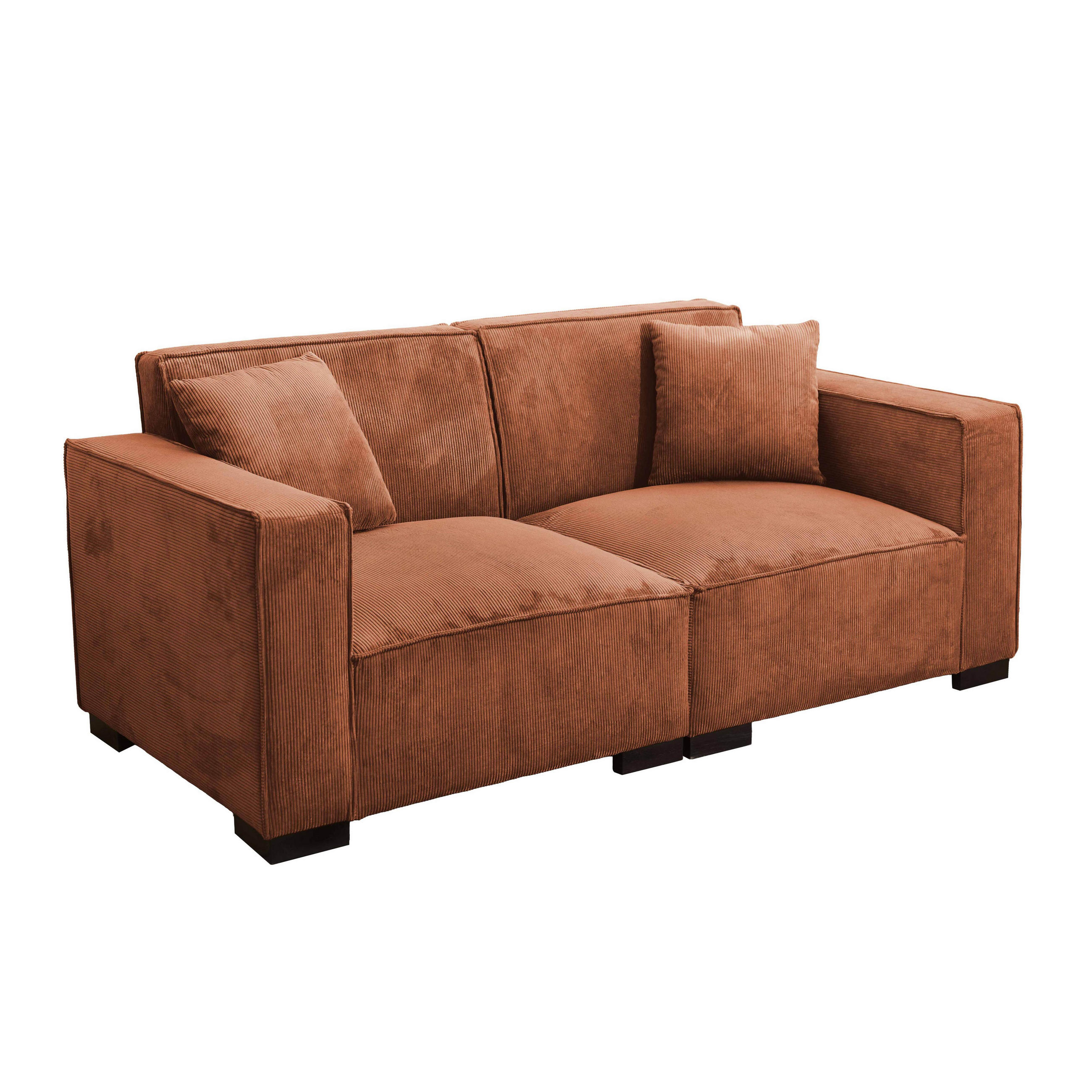 SOFA 2-Stizer, Terrakotta - Rot/Braun, Textil (180/76/90cm) - Oviala