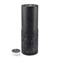 TEELICHTHALTER Diamond Schwarz 12/12/36 cm Naturmaterial - Schwarz, Naturmaterialien (36cm) - Mondex