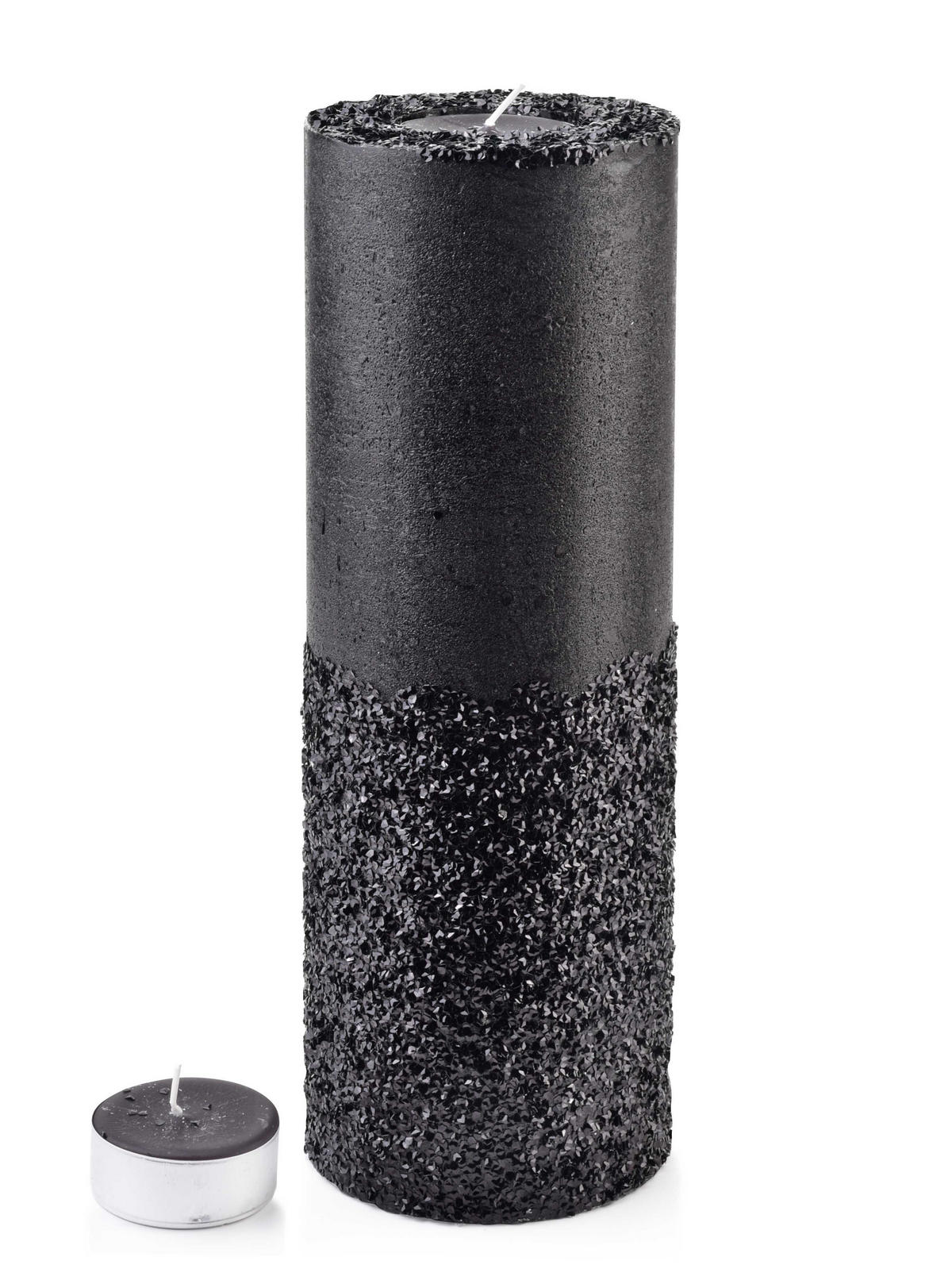 TEELICHTHALTER Diamond Schwarz 12/12/36 cm Naturmaterial - Schwarz, Naturmaterialien (36cm) - Mondex