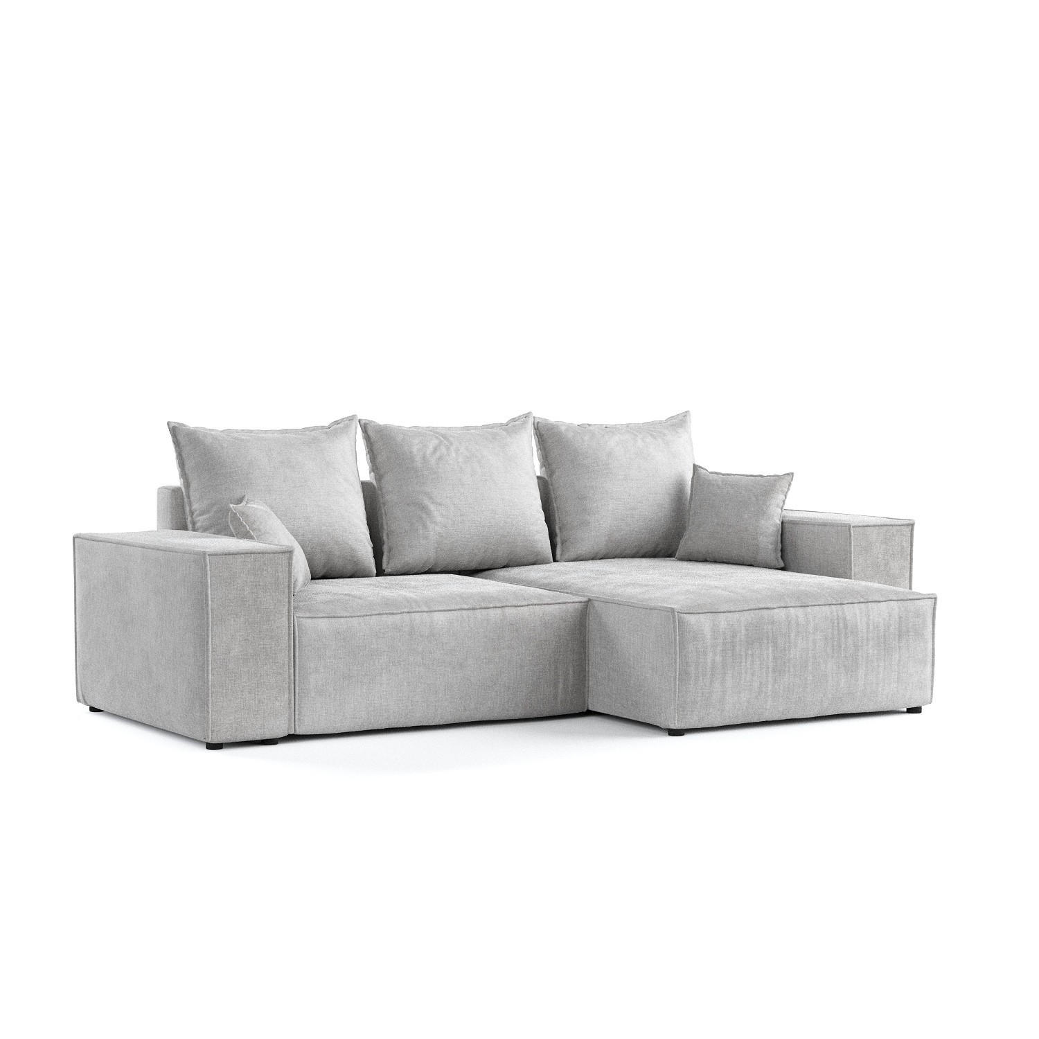 ROHOVÁ SEDAČKA SENSO, textil, Světle šedá - černá/světle šedá, dřevo/kompozitní dřevo (255/148cm) - AltaBeds