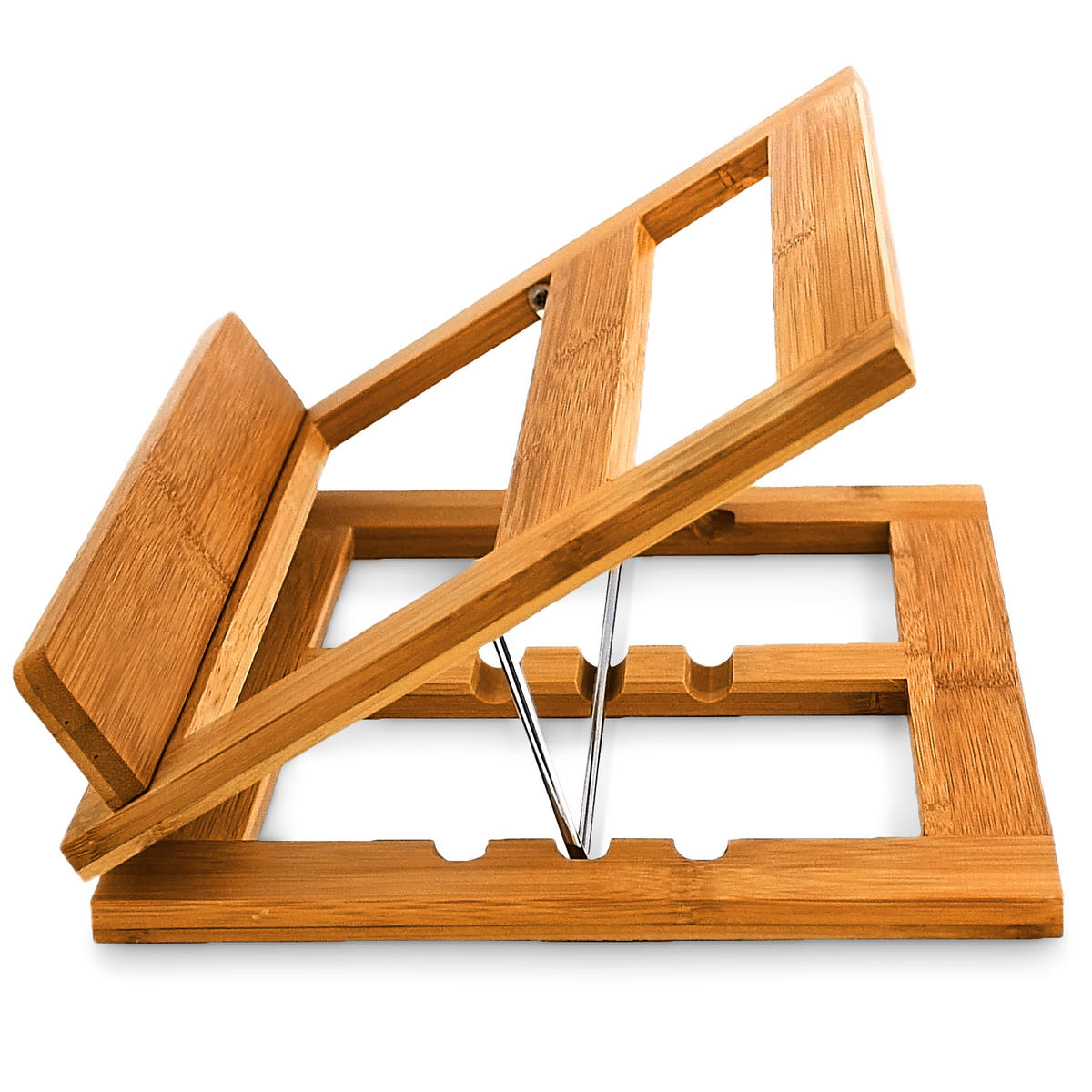 KOCHBUCHSTÄNDER - Hellbraun, Holz/Metall (33/22/22.5cm) - Relaxdays