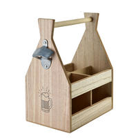FLASCHENTRÄGER Daz Braun 22/14.5/28 cm Holz - Braun, Holz (14.5/28/22cm) - Mondex