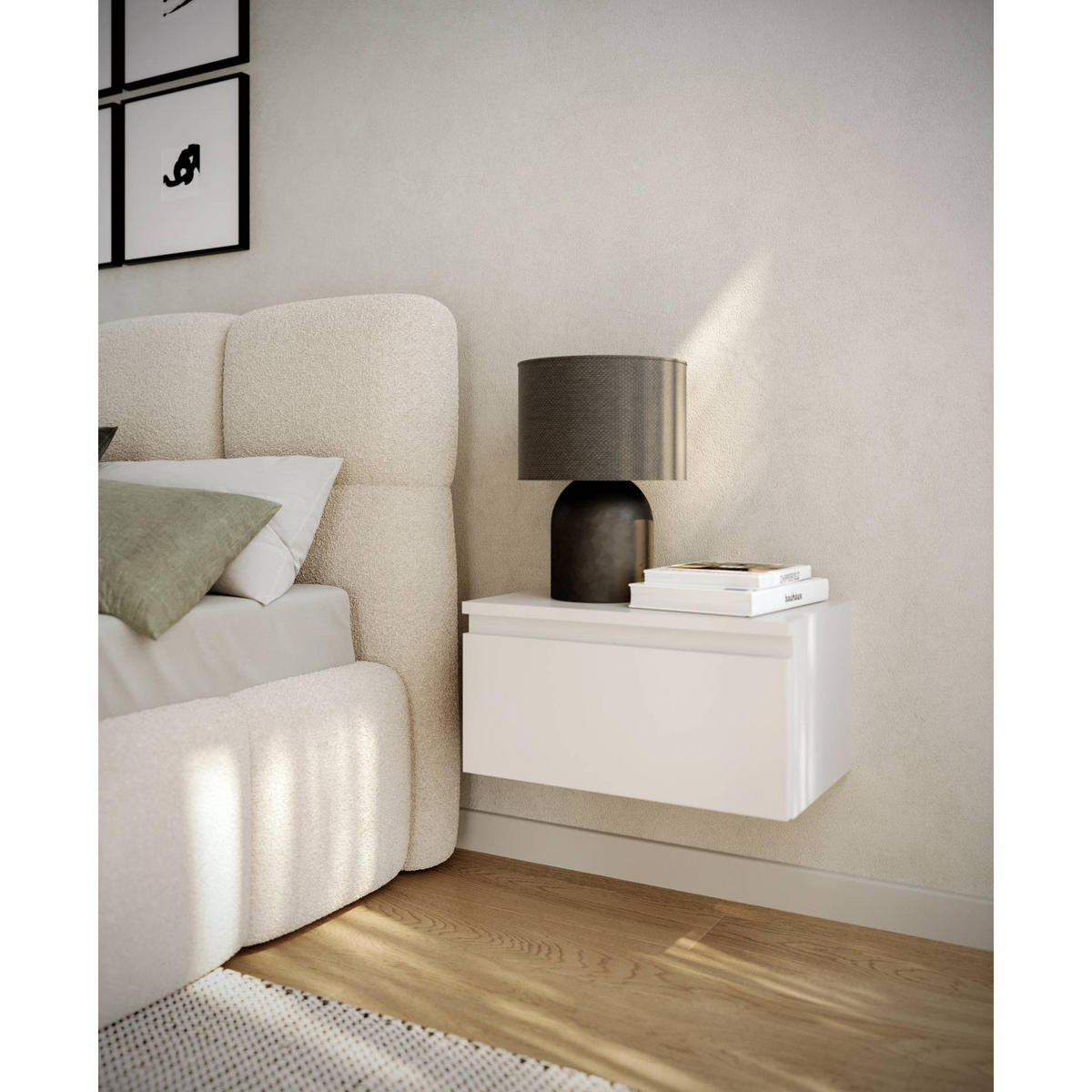 WANDNACHTTISCH Bemmi Weiß 49 cm - Weiß, Holzwerkstoff (48.4/25.4/31.8cm) - Selsey