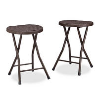KLAPPHOCKER - Dunkelbraun, Kunststoff/Metall (33/45/29cm) - Relaxdays