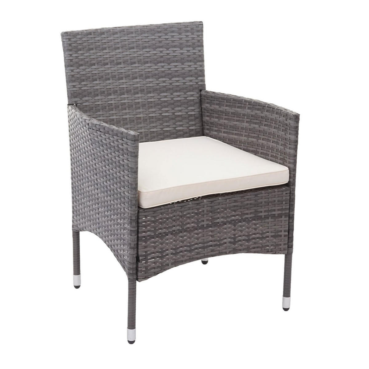 GARTEN-SET Grau Kissen Creme - Grau, Metall - PROREGAL