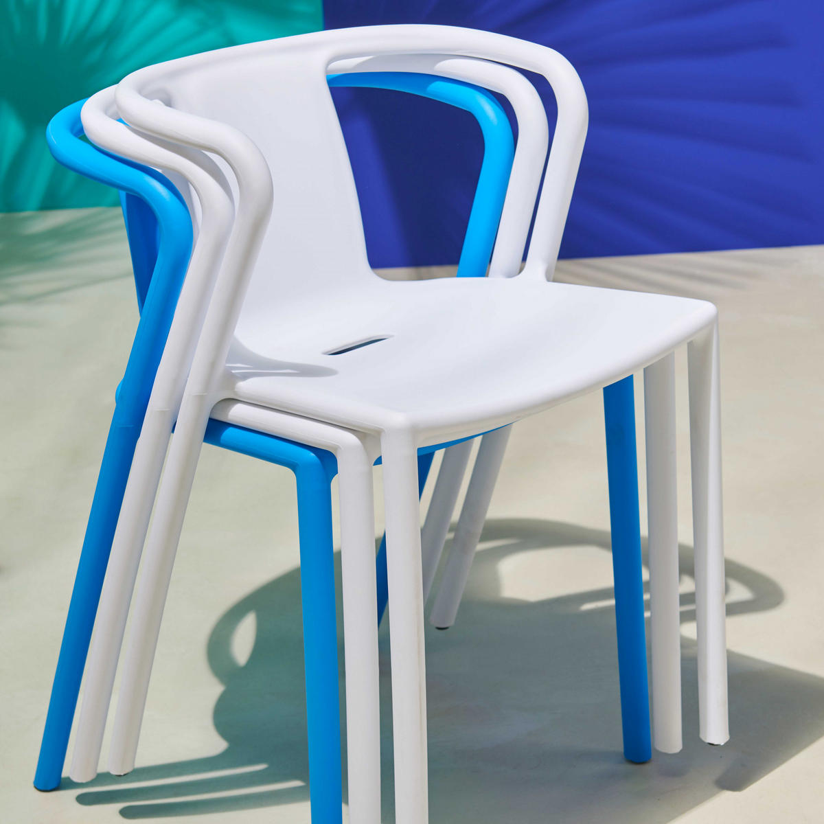 STÜHLE 4-tlg., Weiß - Weiß, Textil (60/82/60cm) - Oviala
