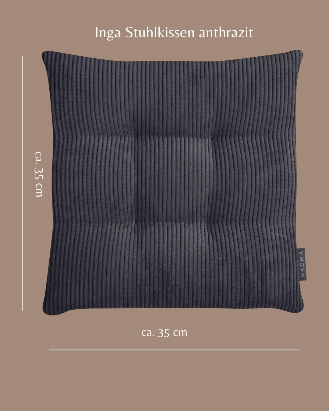 STUHLKISSEN 4er Set Inga - Anthrazit, Textil (35/35/5cm) - Magma Heimtexx