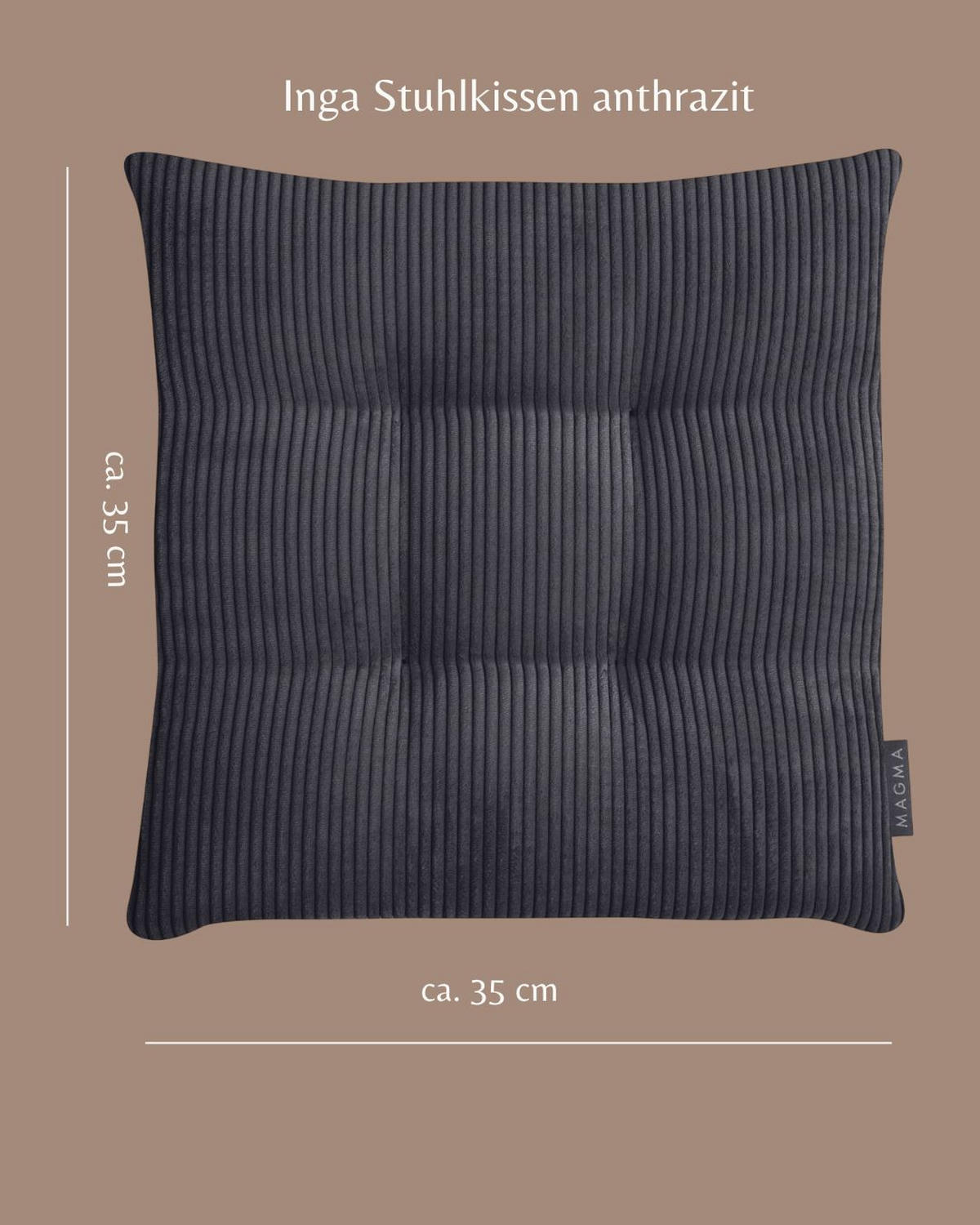 STUHLKISSEN 4er Set Inga - Anthrazit, Textil (35/35/5cm) - Magma Heimtexx