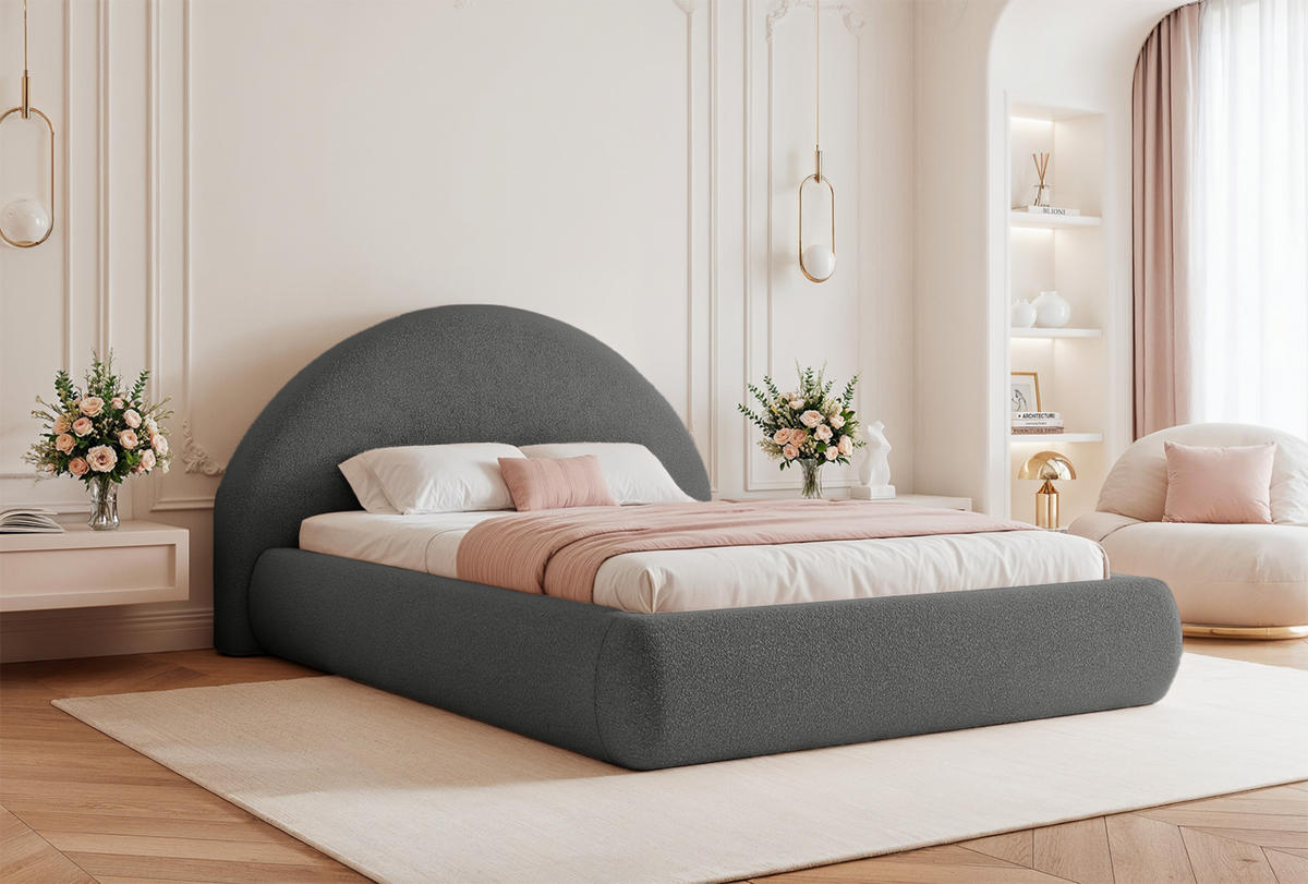 POLSTERBETT Scafa 120x200 cm, Dunkelgrau - Dunkelgrau, Textil (120/200cm) - Fedve
