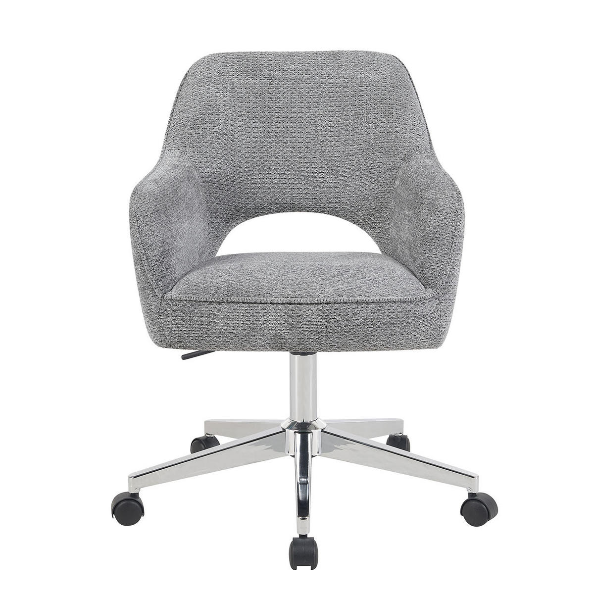 BÜROSTUHL Mika-Faro 2er-Set - Chromfarben/Dunkelgrau, Textil/Metall (60/84/65cm) - DUBI Möbel