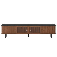 TV-SCHRANK 190/35/45 cm Nussbaum mit 2 Schiebetüren und Gittertür - Nussbaumfarben, Holzwerkstoff (190/45/35cm) - Oxeza