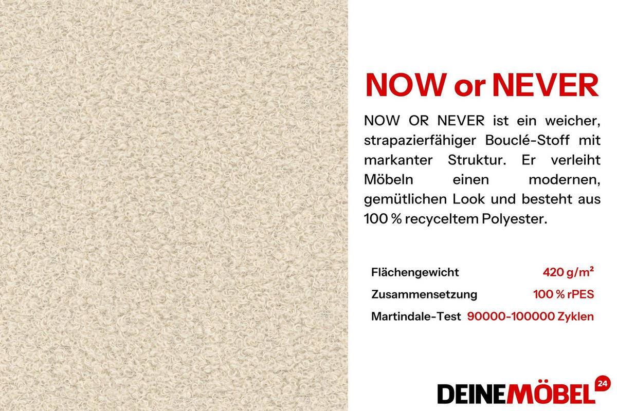 TISCHGRUPPE CLEO 100 cm in Kashmir/Gold mit 4 Stühlen in Boucle Beige - Kaschmir/Beige, Holz/Textil (100/76/100cm) - Deine Möbel 24