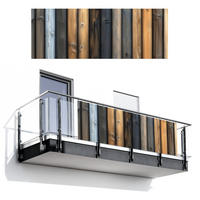 BALKON-SICHTSCHUTZ Holz - Dielen - Gemischt - Teakfarben, Kunststoff (300/110cm) - MuchoWow