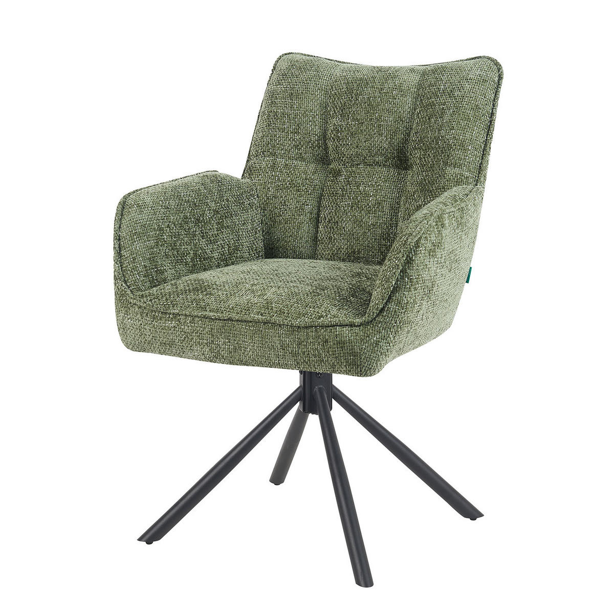 DREHSTUHL Mika-Daan - Schwarz/Grün, Textil/Metall (59/84/66cm) - DUBI Möbel