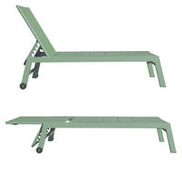 SONNENLIEGE Barbados Salbeigrün - Grün, Kunststoff (61/95/198cm) - Happy Garden