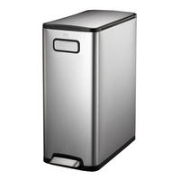 MÜLLEIMER Zur Abfallscheidung Aus Gebürstetem Edelstahl 30 Liter 64,6 x 25,5 x 44,8 cm Edelstahl - Silberfarben, Metall (25.5/64.6/44.8cm) - PROREGAL