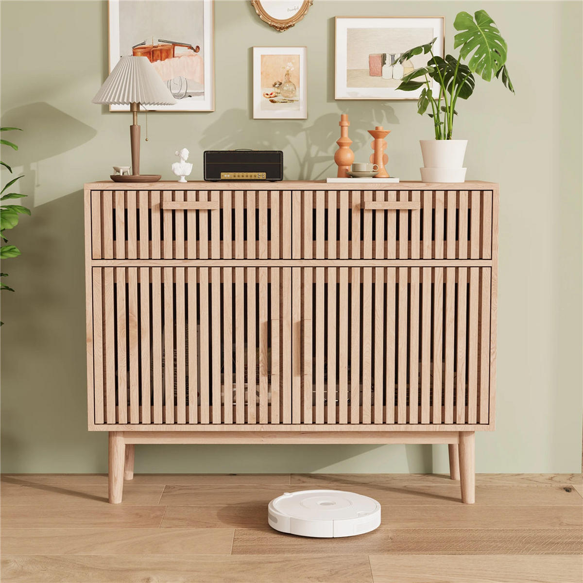 KOMMODE Holzdesign ca. 100x80x35 cm - Naturfarben, Holz (100/80/35cm) - Kaket