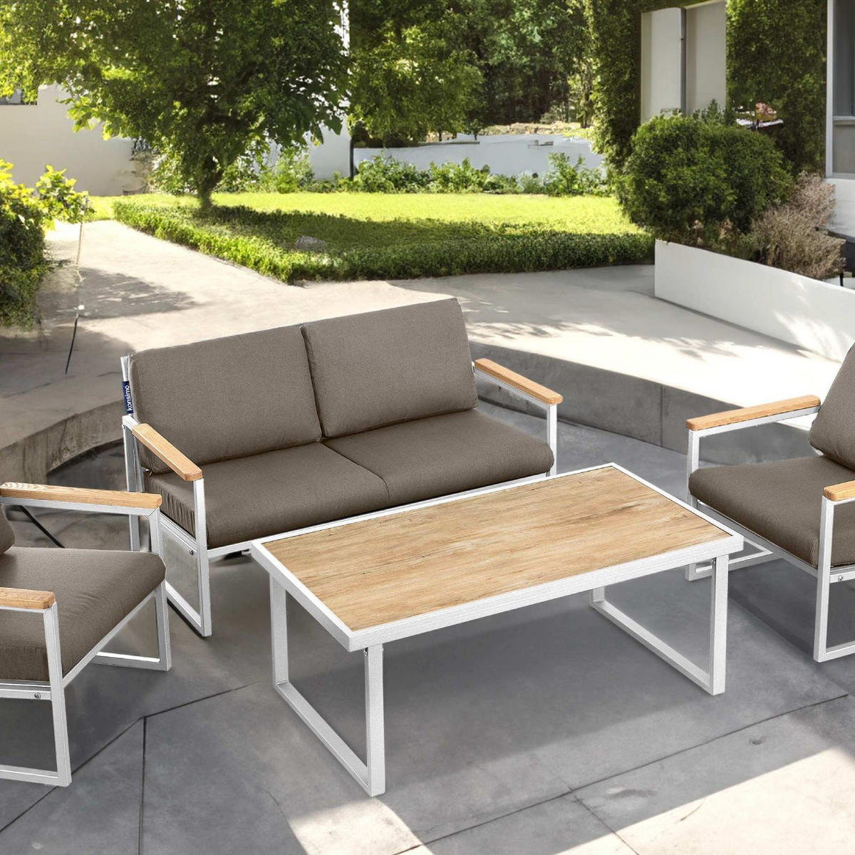 GARTENTISCH TRIBO ,Weiß - Weiß, Holz/Metall (65/118/45cm) - KONSIMO®