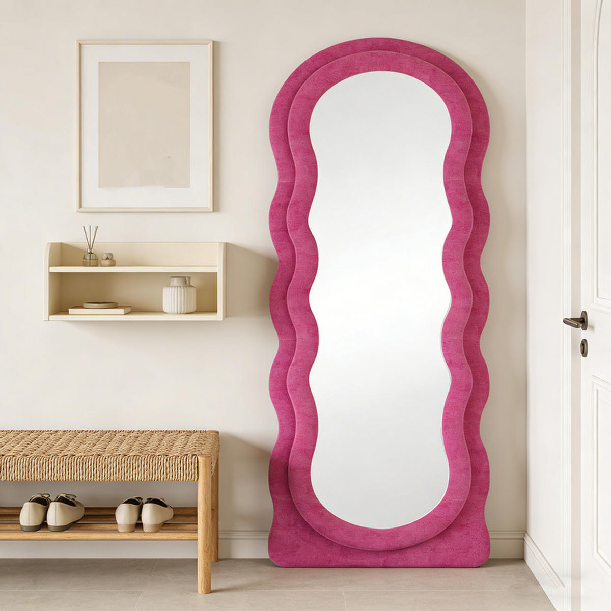 GANZKÖRPERSPIEGEL Rosa 160cm - Pink, Holz (5/160/60cm) - Nettlife