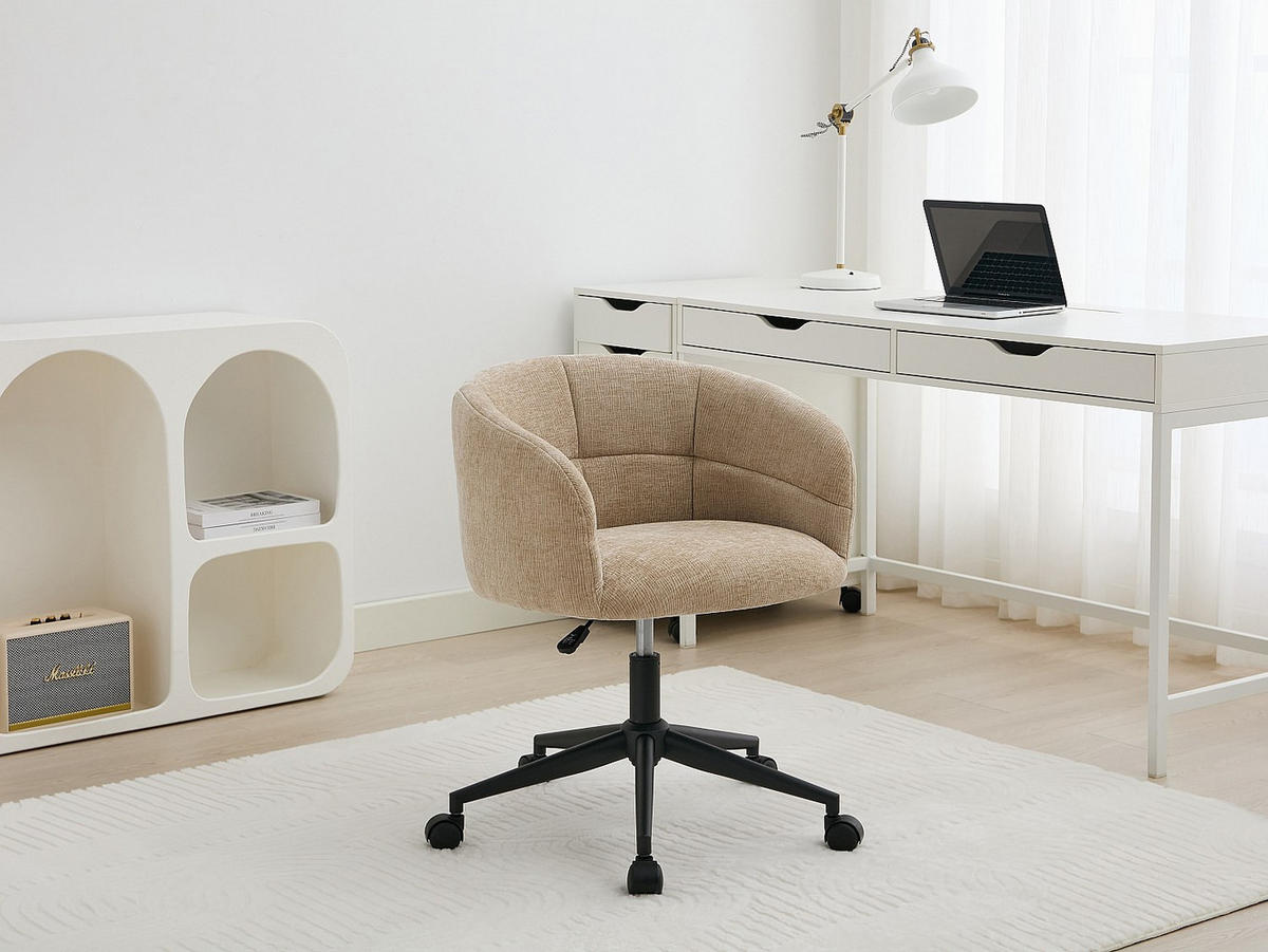 BÜROSTUHL ohne Armlehnen - 61 cm x 57 cm - stoff - beige Nomitio - Beige, Textil/Metall (61/79/57cm) - Vente-Unique