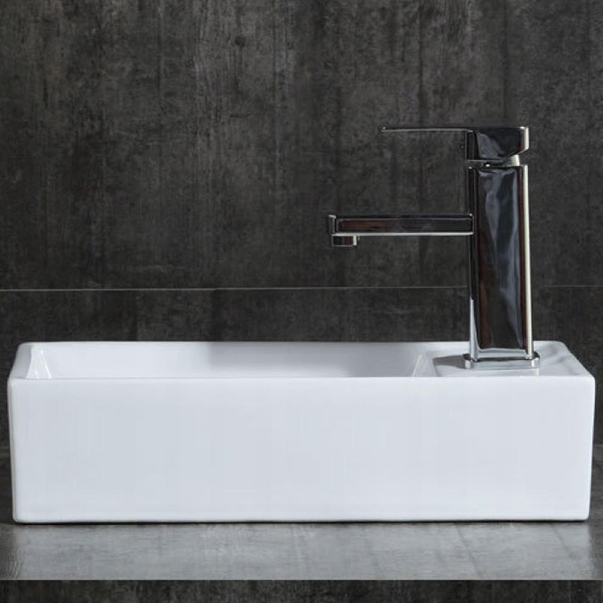 WASCHBECKEN, weiß 40/10/22 cm - Weiß, Keramik (40/10/22cm) - Rexo