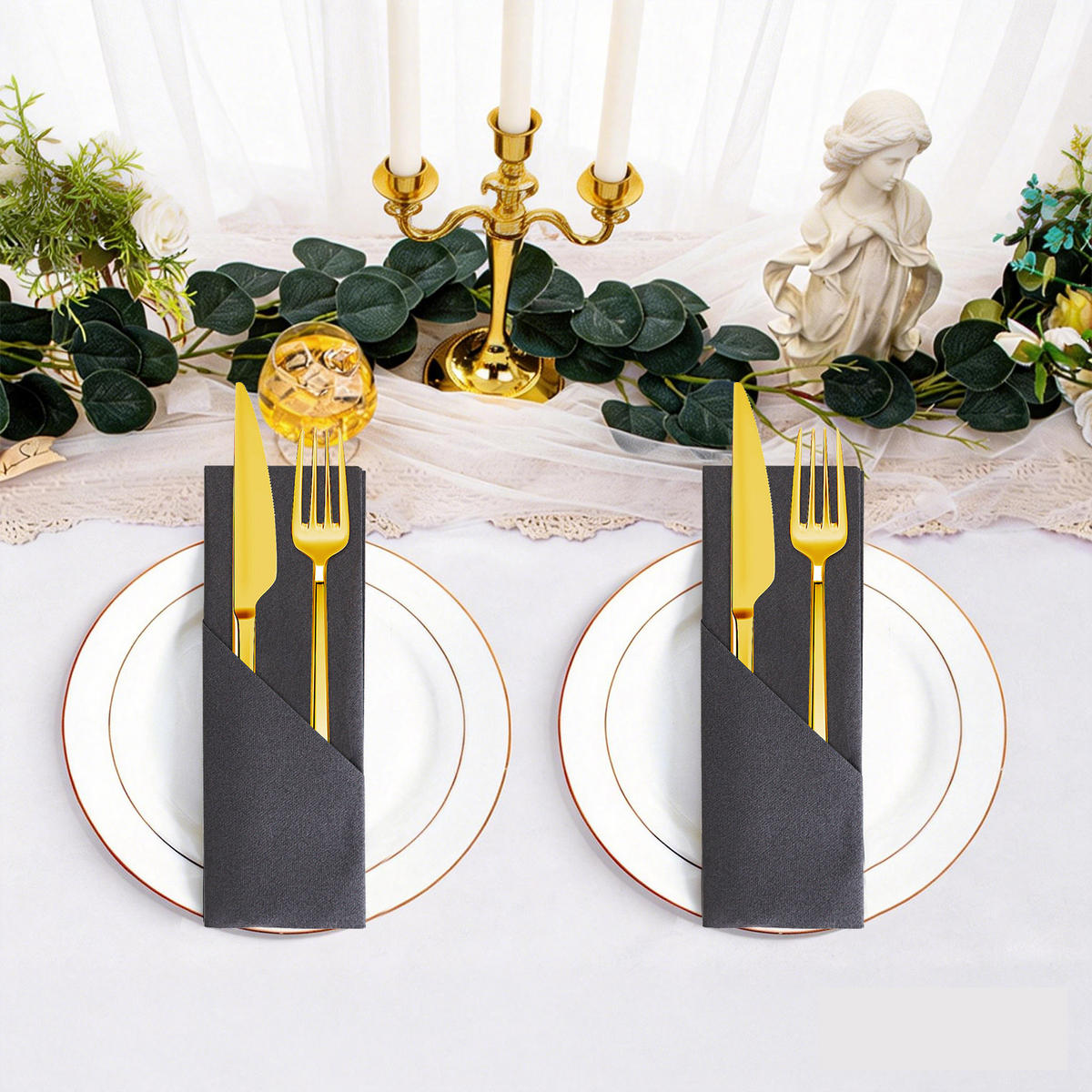 BESTECK Organizer Schublade ausziehbar 3-teilig Küchen Ordnungssystem Set - Schwarz, Kunststoff