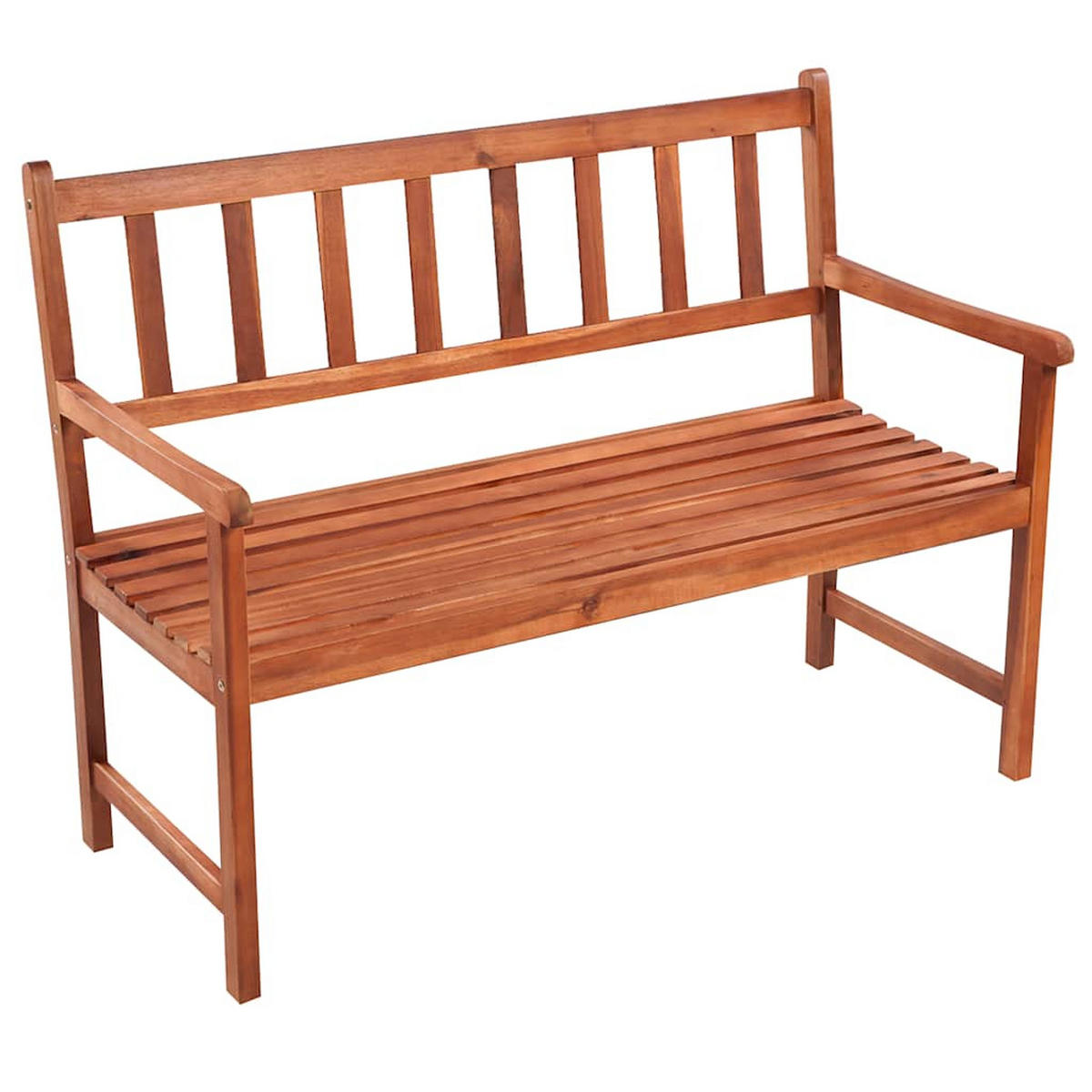 GARTENBANK mit Auflage 120 cm Massivholz Akazie - Rot, Holz (50/90/58cm) - furnicato