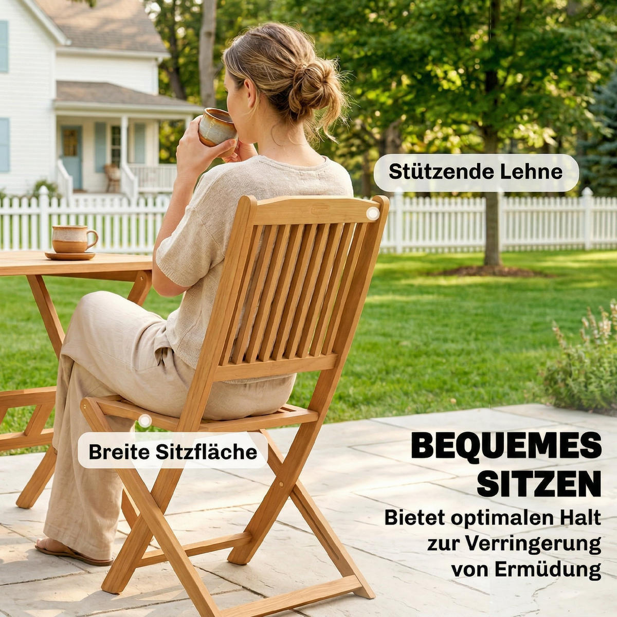 GARTENMÖBEL-SET Naturfarben 120.0/70.0/75.0cm - Naturfarben, Holz