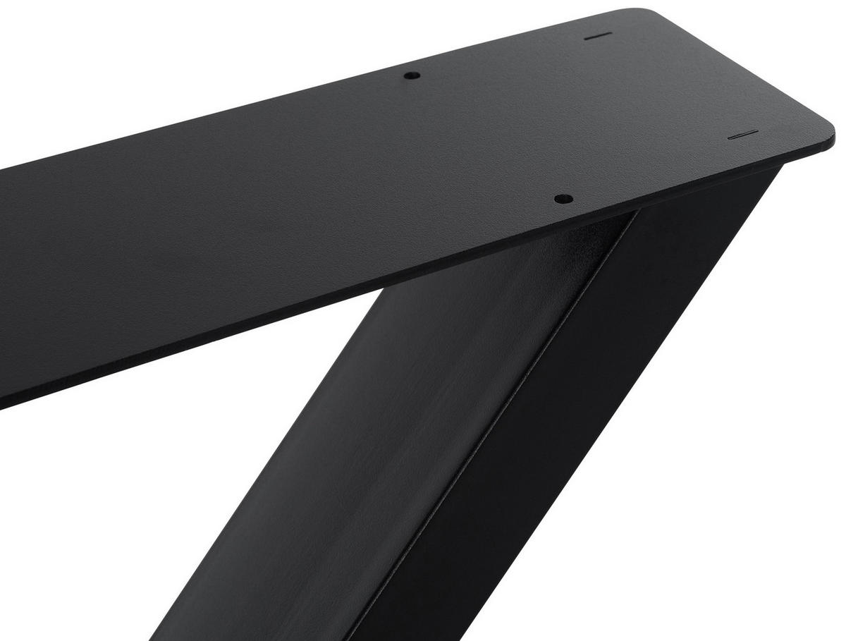 TISCHBEIN 2er Set Metall schwarz - Schwarz, Metall (8/72/70cm) - CLP