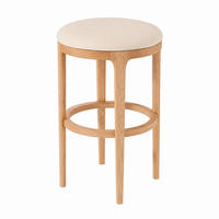 BARHOCKER Nature, Eiche Natur, Kunstleder Beige - Beige, Holz (43/66/43cm) - WOODEK