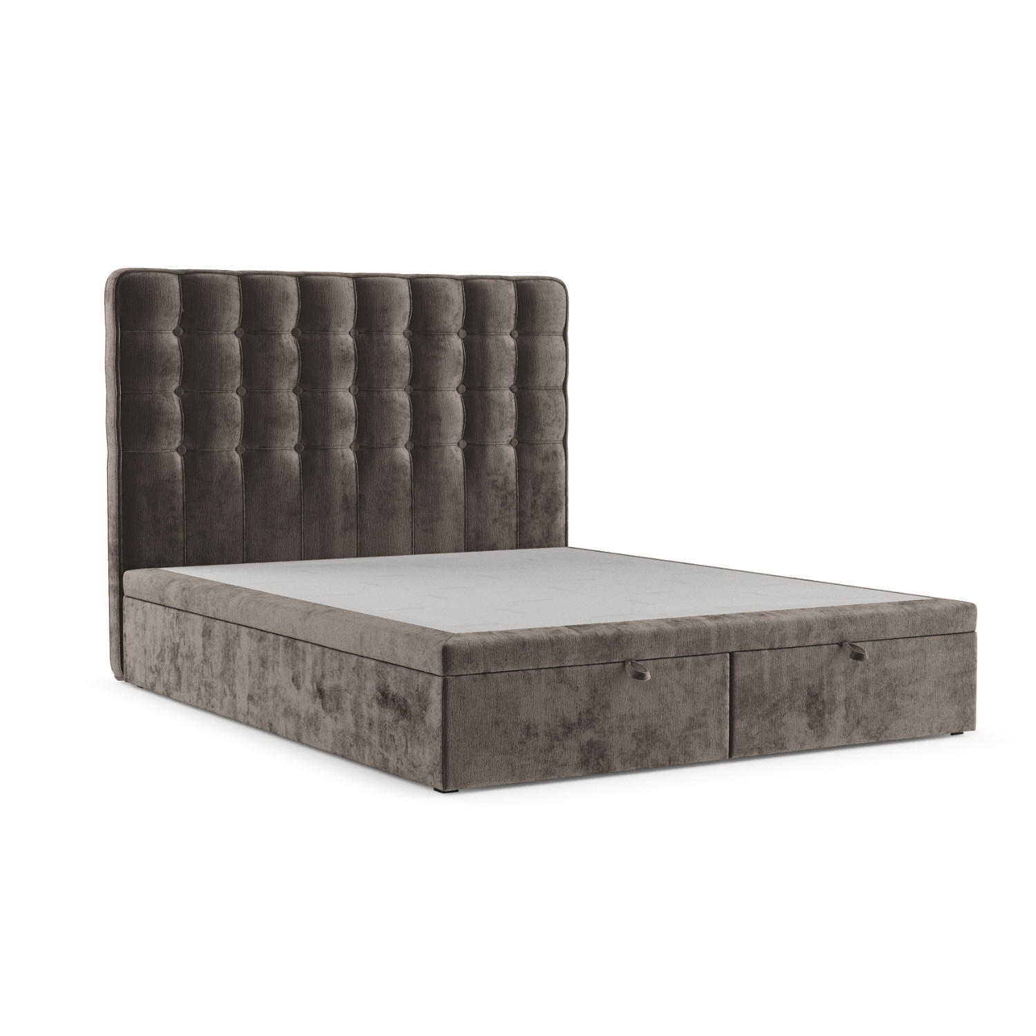 POLSTERBETT Celestia mit Stauraum 120/200 cm Braun im Lotta Stoff - Schwarz/Braun, Holz/Holzwerkstoff (120/200cm) - AltaBeds