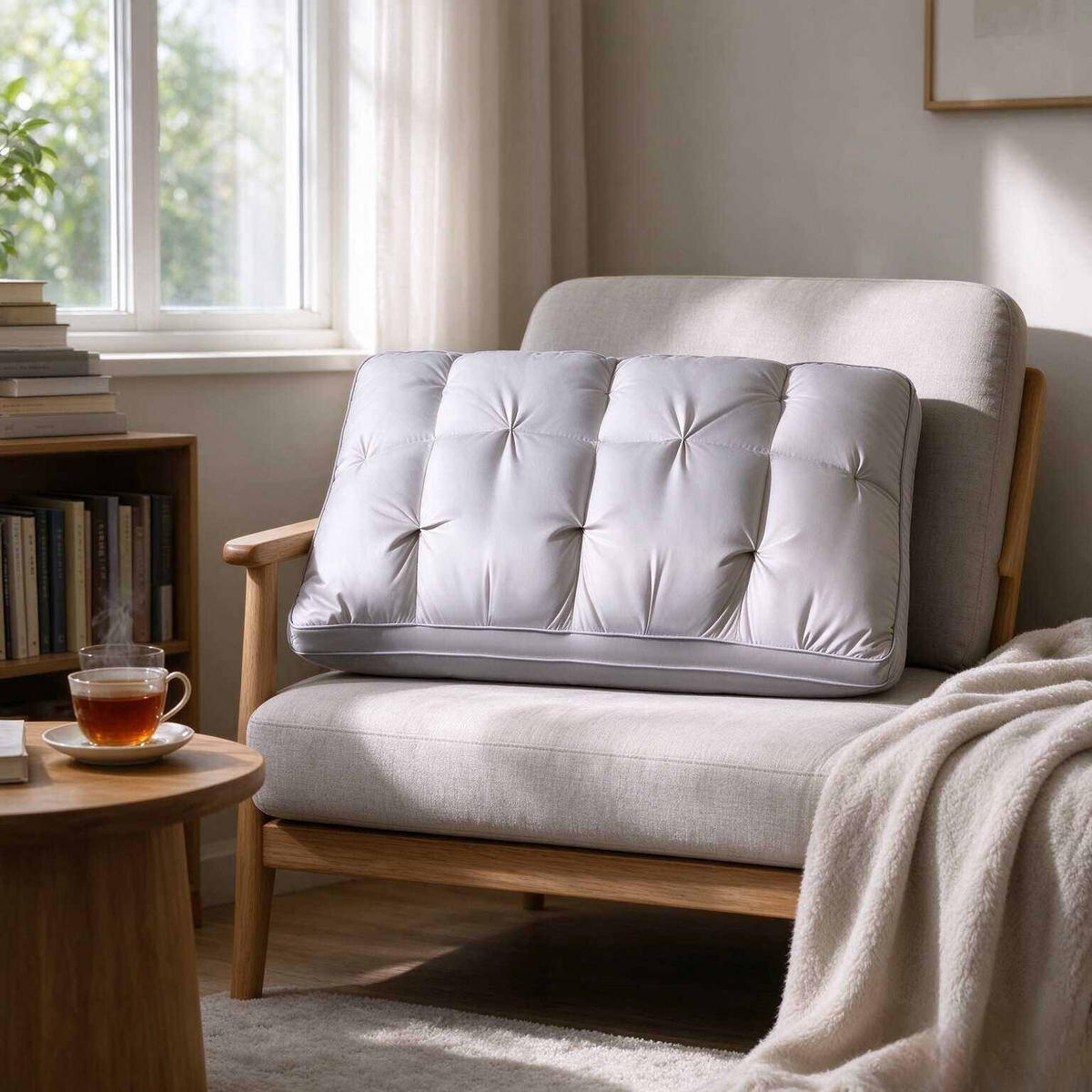 KISSEN – Hohes Kissen – 48 x 74 cm – Grau - Grau, Textil (74/48cm)