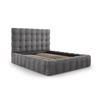 BETT mit Bettkasten und Kopfteil Mamaia aus Samt grau 140x200cm - Grau, Textil (140/200cm) - Micadoni
