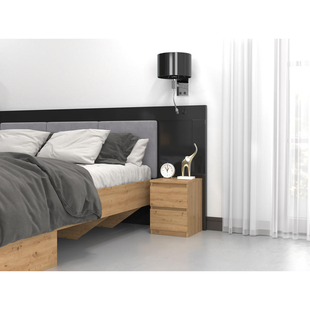 Thumbnail - CDF Nachttisch, Eiche Artisan, Holzwerkstoff, 30x40x30 cm, Schlafzimmer, Nachttische