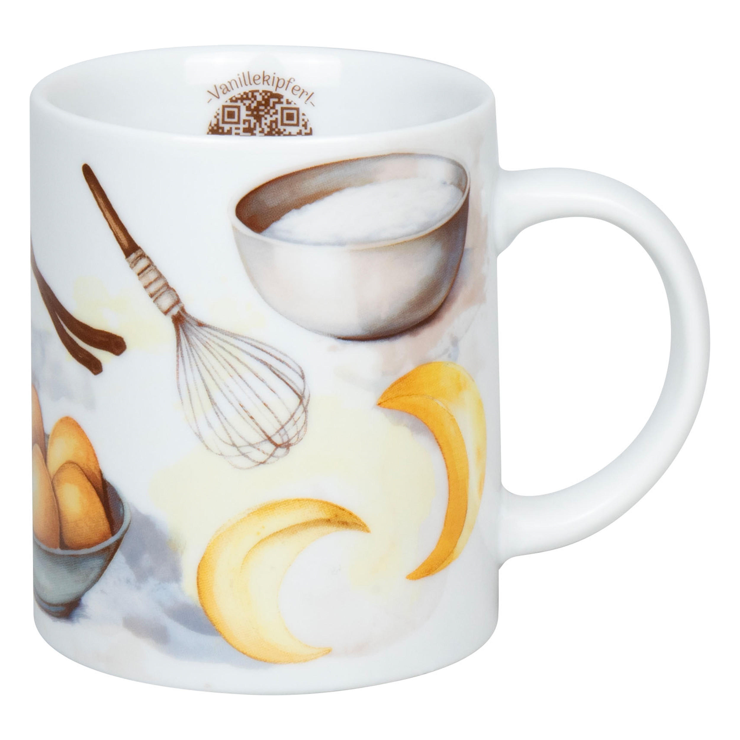 KAFFEEBECHER Weihnachtsbäckerei Vanillekipf - Naturfarben, Keramik (0.3L) - Könitz