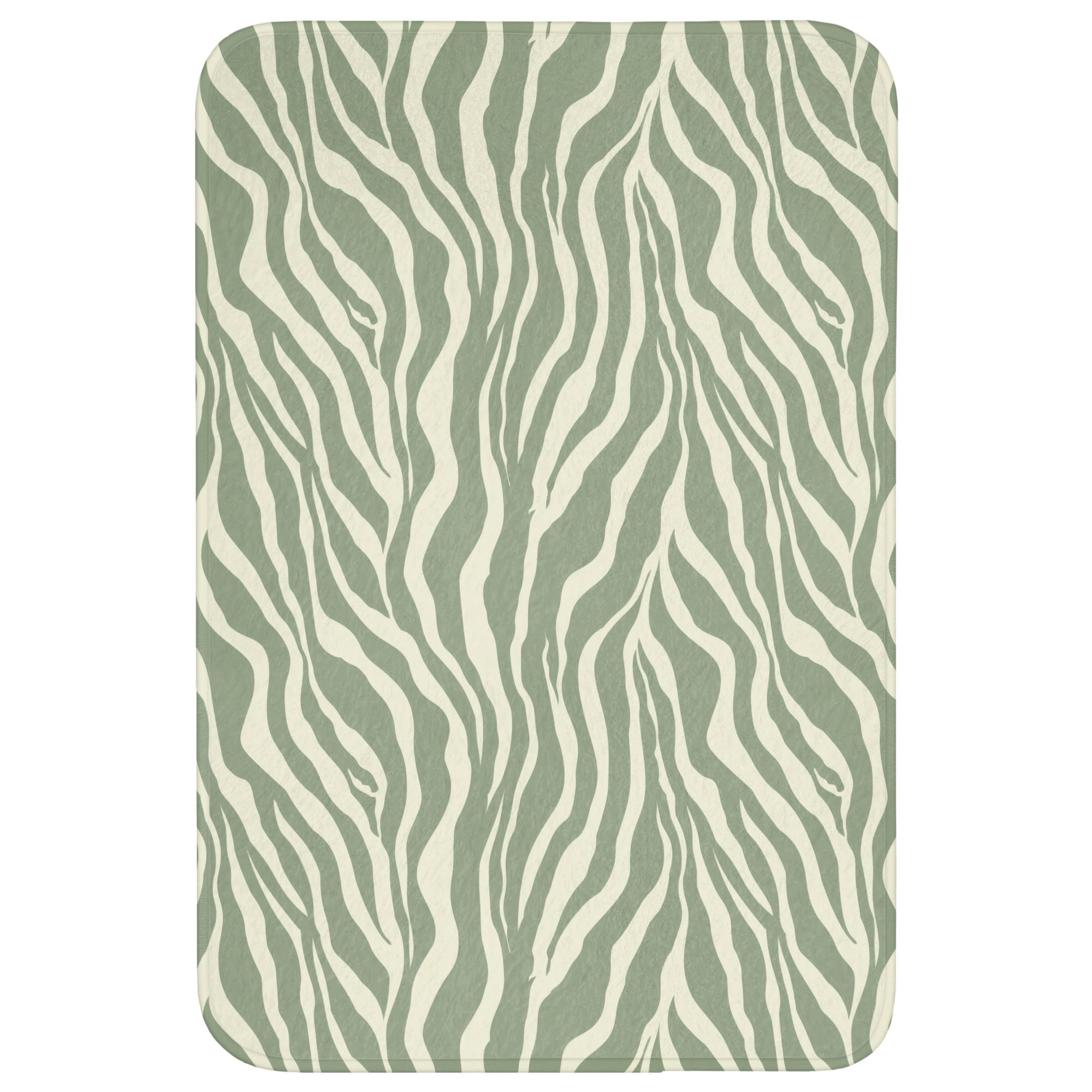 BADEMATTE Zebra - Motiv - Grün Rutschfest 60x90 cm - Salbeigrün, Kunststoff/Textil (60/90cm) - OnlyWow
