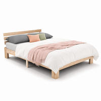 BETT mit Lattenrost 140x200 cm Massivholz Natur - Braun, Holzwerkstoff (140/200cm) - Meubliv