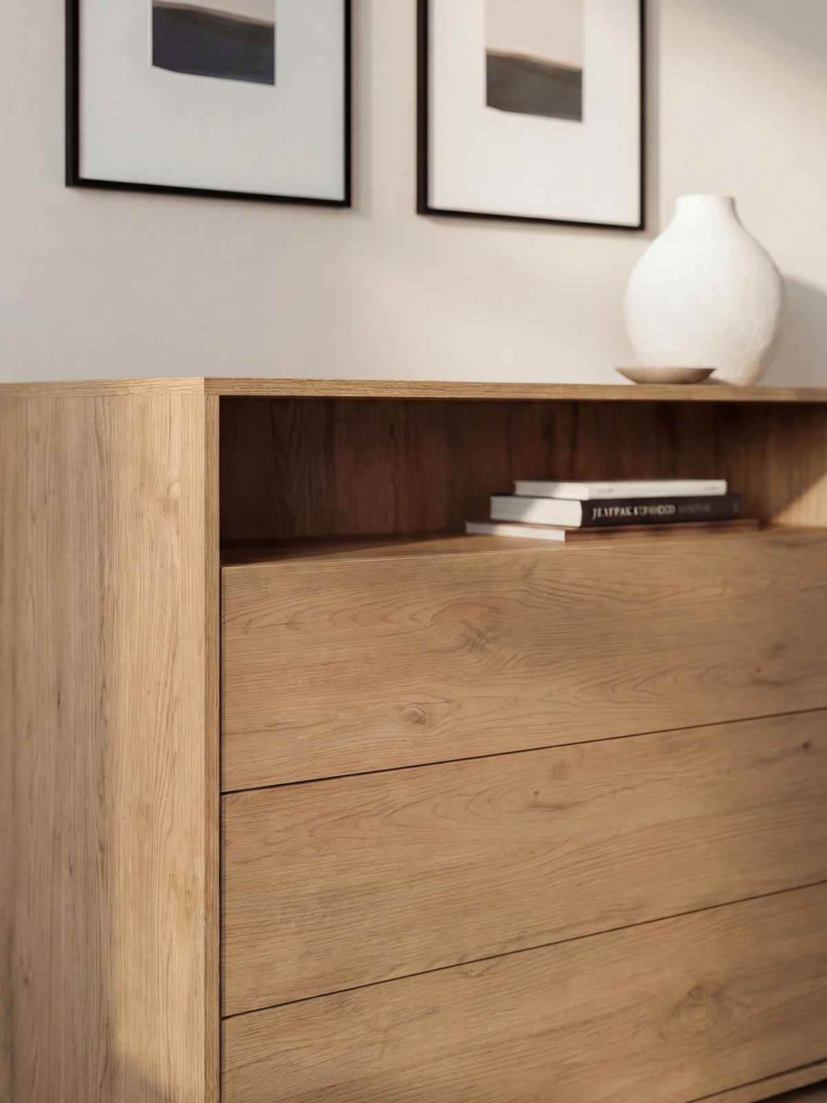 KOMMODE Hegas Natur 103.5 cm x 83.8 cm - Braun, Holzwerkstoff (103/83/40cm) - Kenay Home
