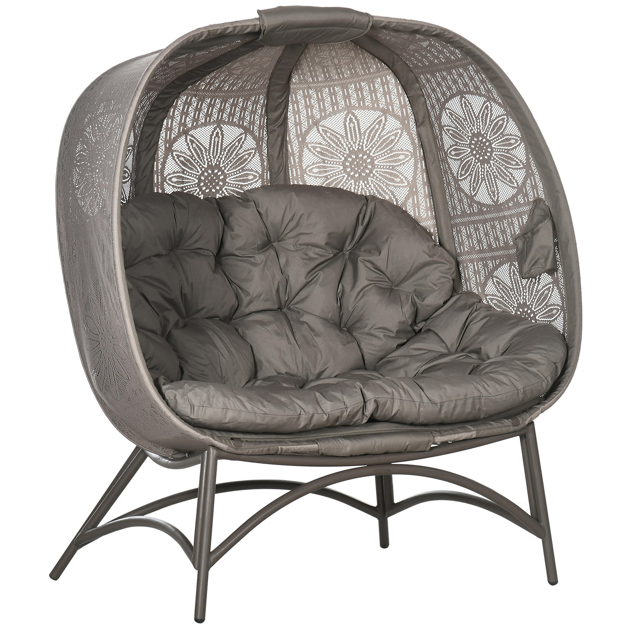 GARTENSTUHL, Stahl, Sand - Sandfarben, Metall (75/142/126cm) - Outsunny