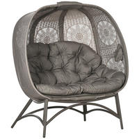GARTENSTUHL, Stahl, Sand - Sandfarben, Metall (75/142/126cm) - Outsunny