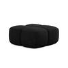 POUF Chenille Stoff Schwarz - Schwarz, Holzwerkstoff/Kunststoff (90/39/90cm) - Makamii