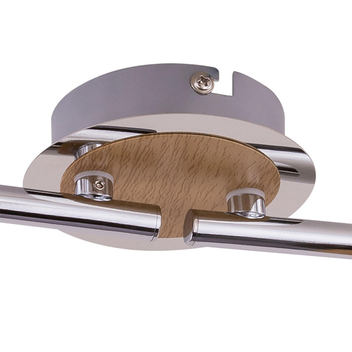 LED DECKENLEUCHTE VICI Silber Holzoptik - Silberfarben, Holz (70/10/14.5cm) - Globo Lighting