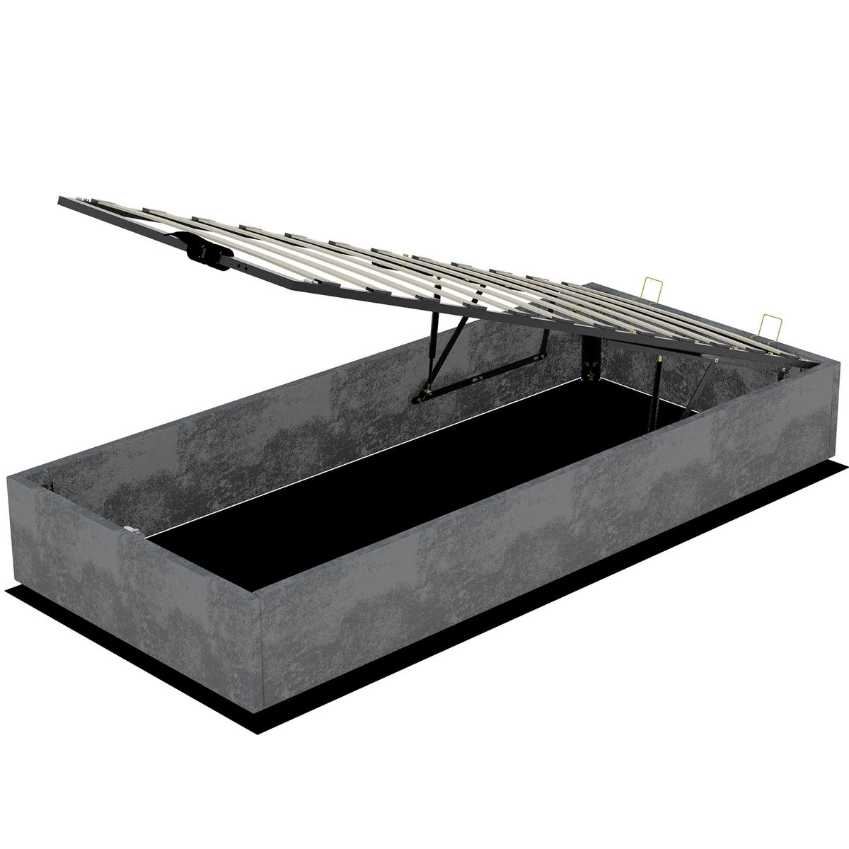 STAURAUMBETT 90/200 cm DE-35405 mit Gaslift Grau - Grau, Metall (90/200cm) - ComfortXL