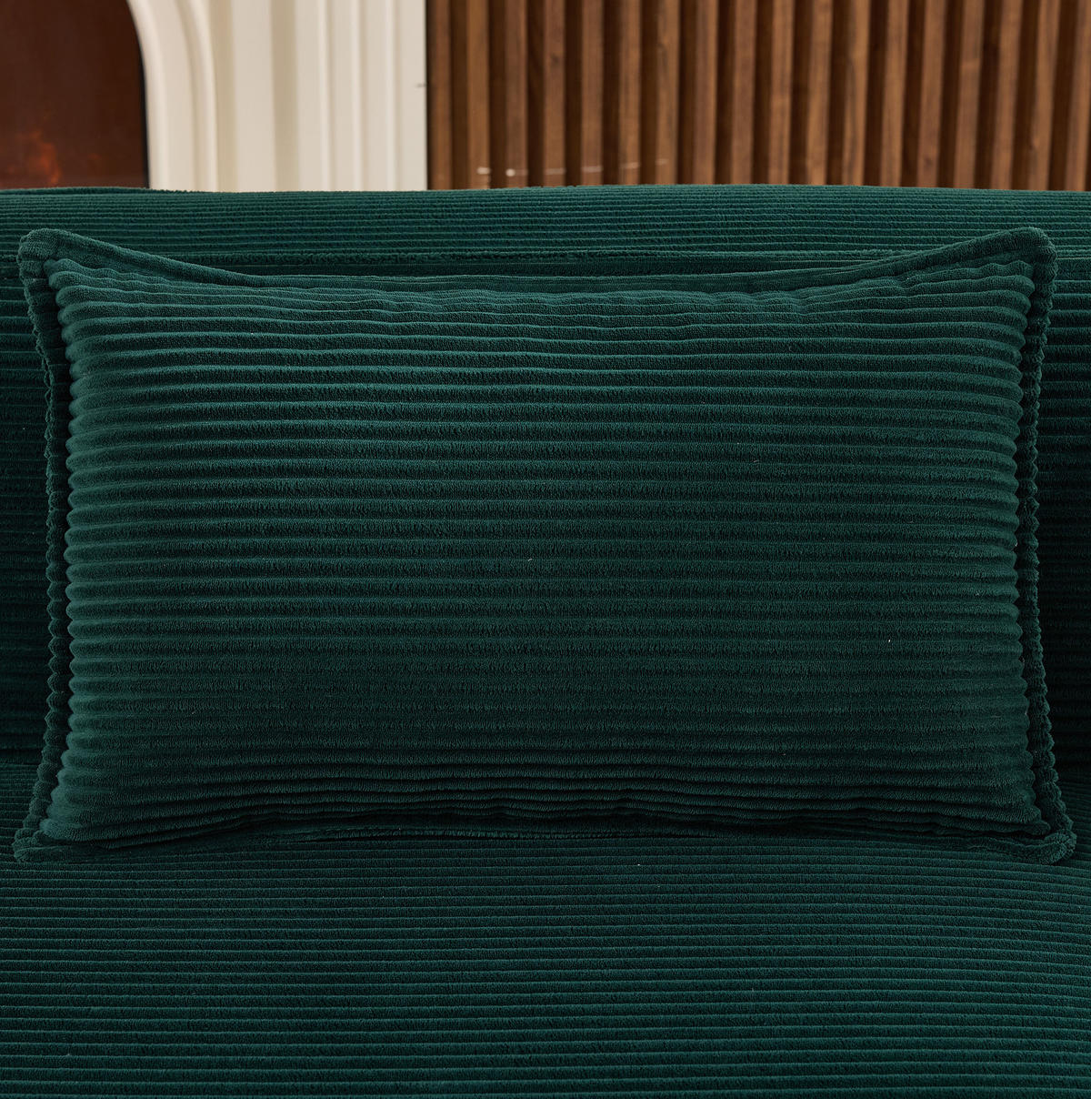 ECKSOFA aus Polyester 235 cm Retro-Grün mit Taschenfederkern und pflegeleichtem Bezug - Salbeigrün, Textil (235/129cm) - Modfu