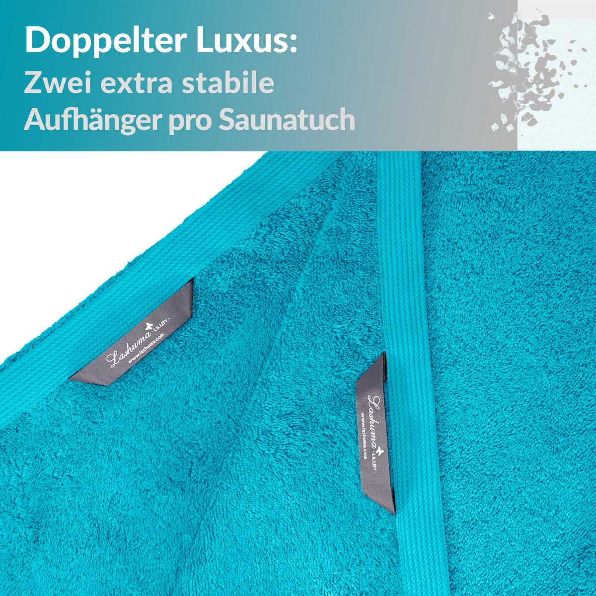 SAUNATUCH Lillby Aquamarin Blau 100x200 cm - Blau, Textil (100/200cm) - Lashuma