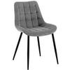ESSZIMMERSTUHL Cord Grau - Schwarz/Grau, Textil/Metall (52/83/58cm) - CLP