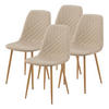 ESSZIMMERSTUHL-SET 4 TLG. Köfering - Hellbraun, Textil/Metall (44/88/55cm) - [en.casa]